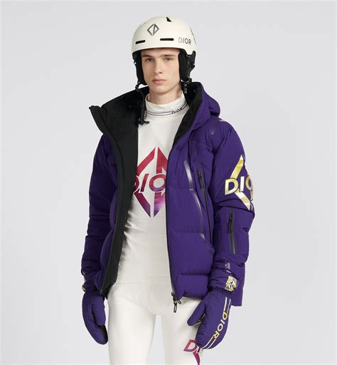 DIOR AND DESCENTE Hooded Down Jacket Purple Technical 